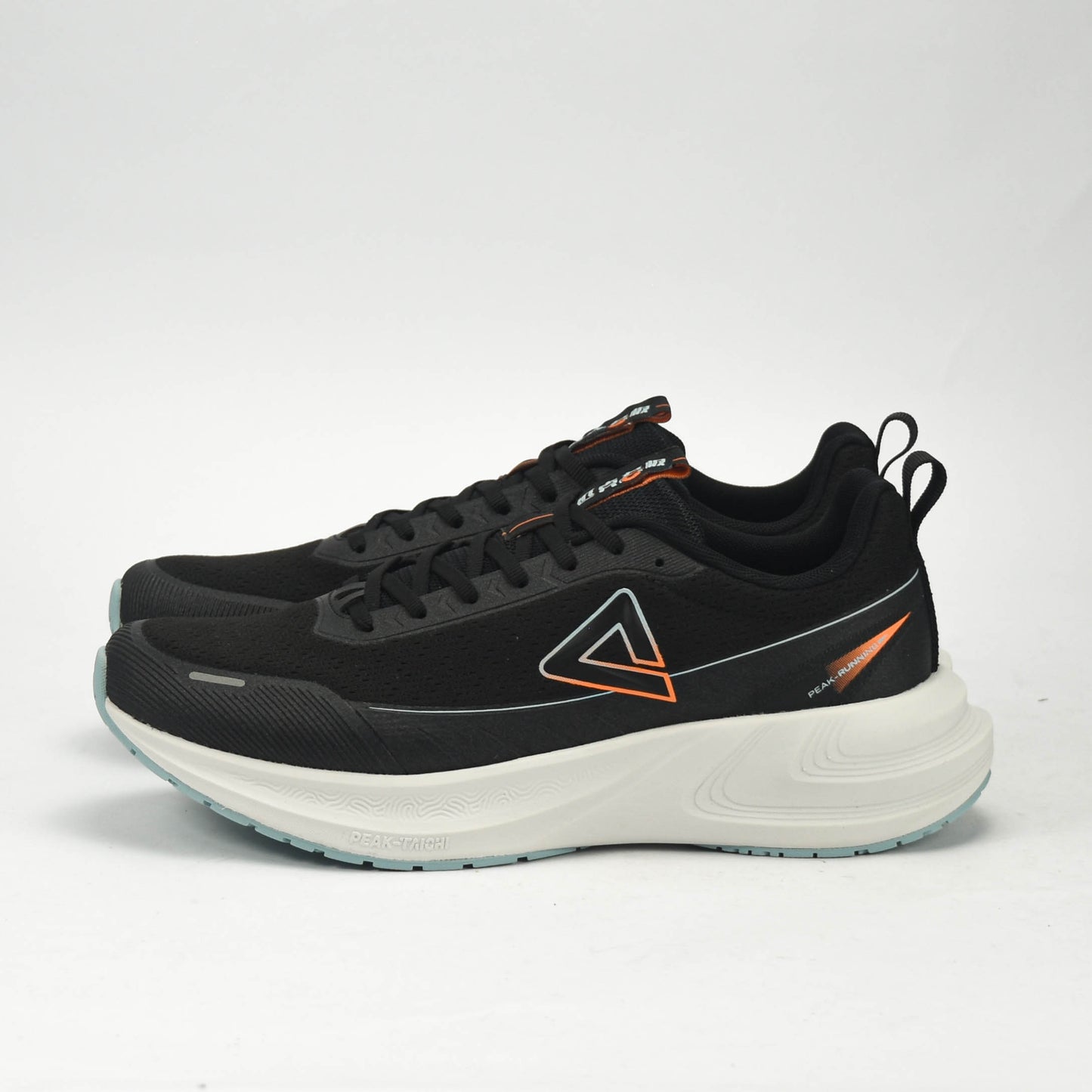 PEAK CUSHION RUNNING SHOES-BLACK/LT.GREY