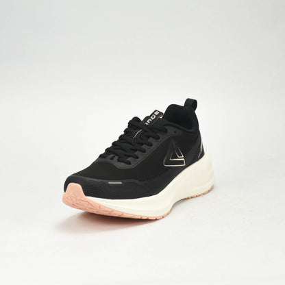 PEAK CUSHION RUNNING SHOES-BLACK/WHITE