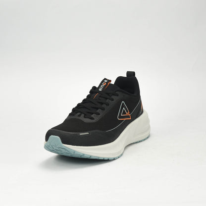 PEAK CUSHION RUNNING SHOES-BLACK/LT.GREY
