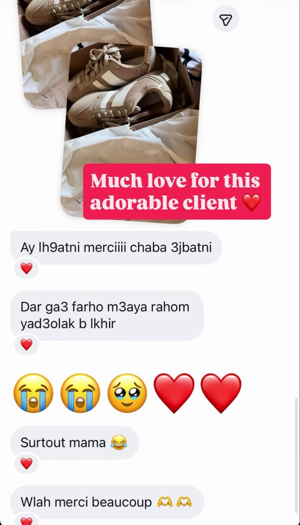Message d'une cliente et de sa famille