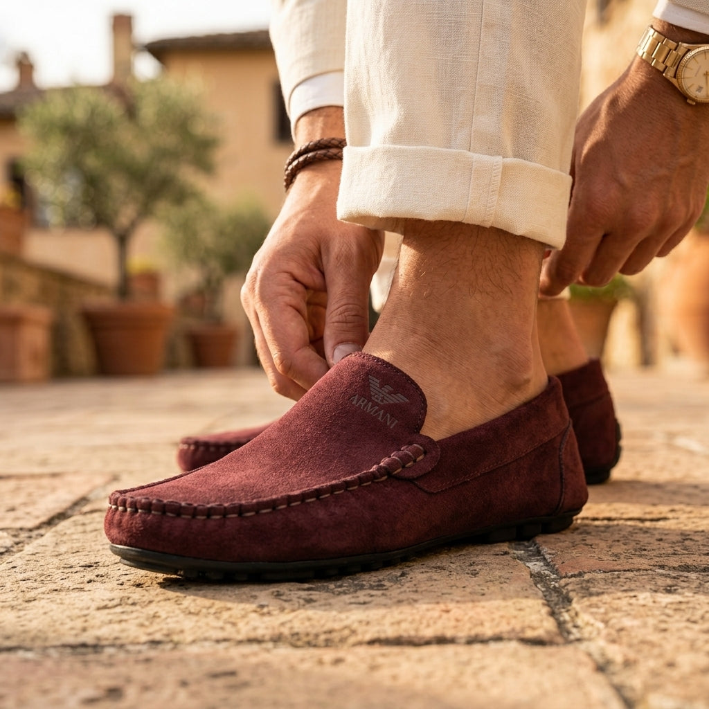 A-r-m-a-n-i Mocassin Grenat