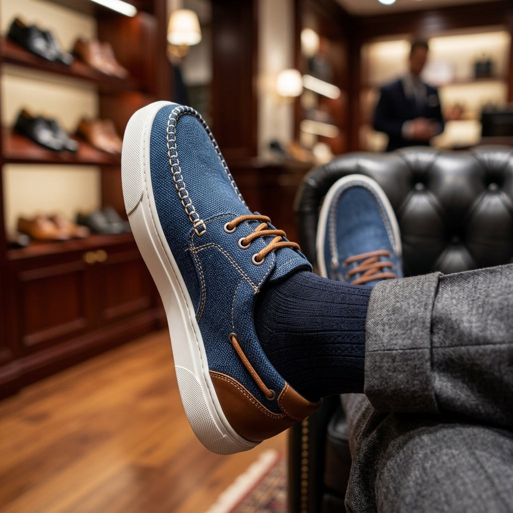 Mocassin Canvas Pour Homme