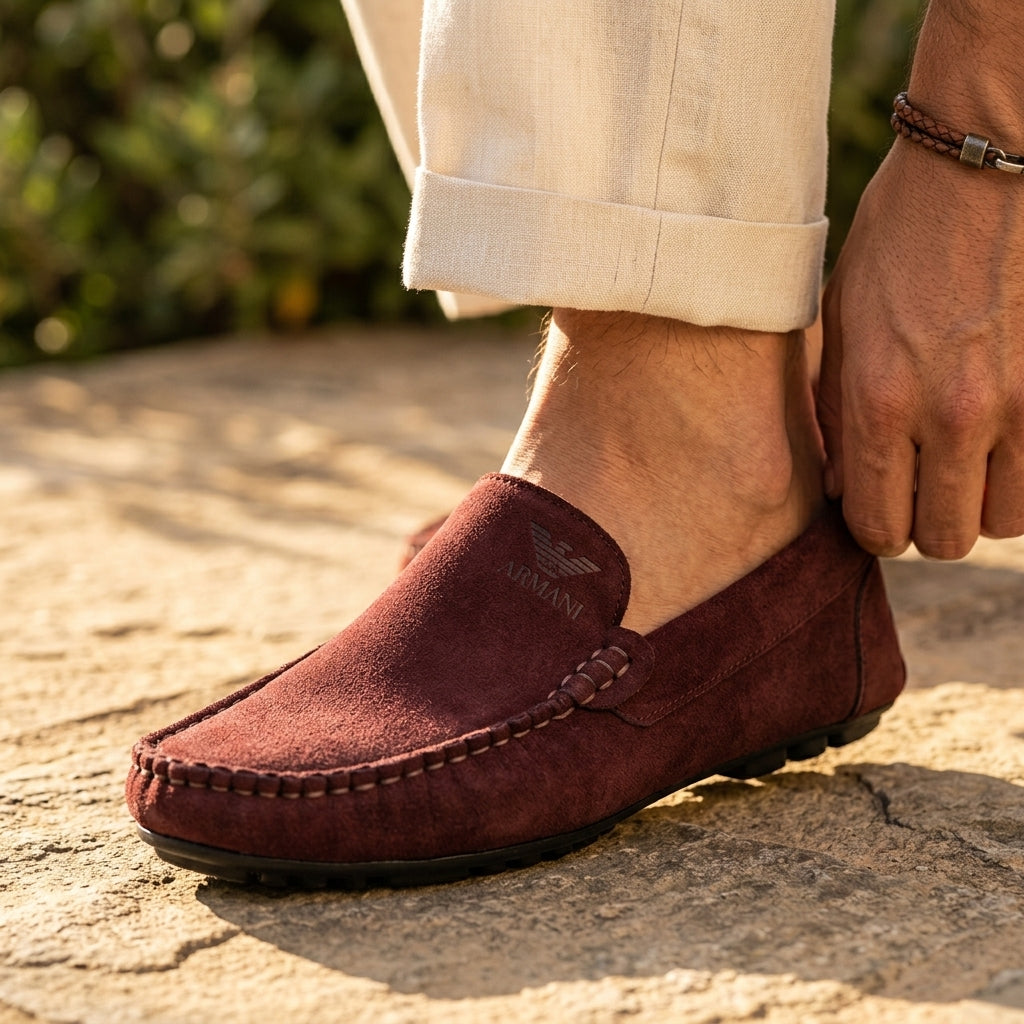 A-r-m-a-n-i Mocassin Grenat