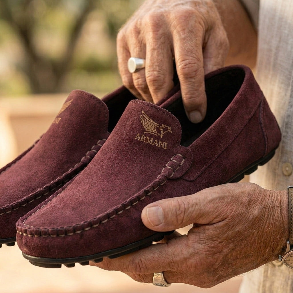 A-r-m-a-n-i Mocassin Grenat(متوفر في هذا اللون فقط )