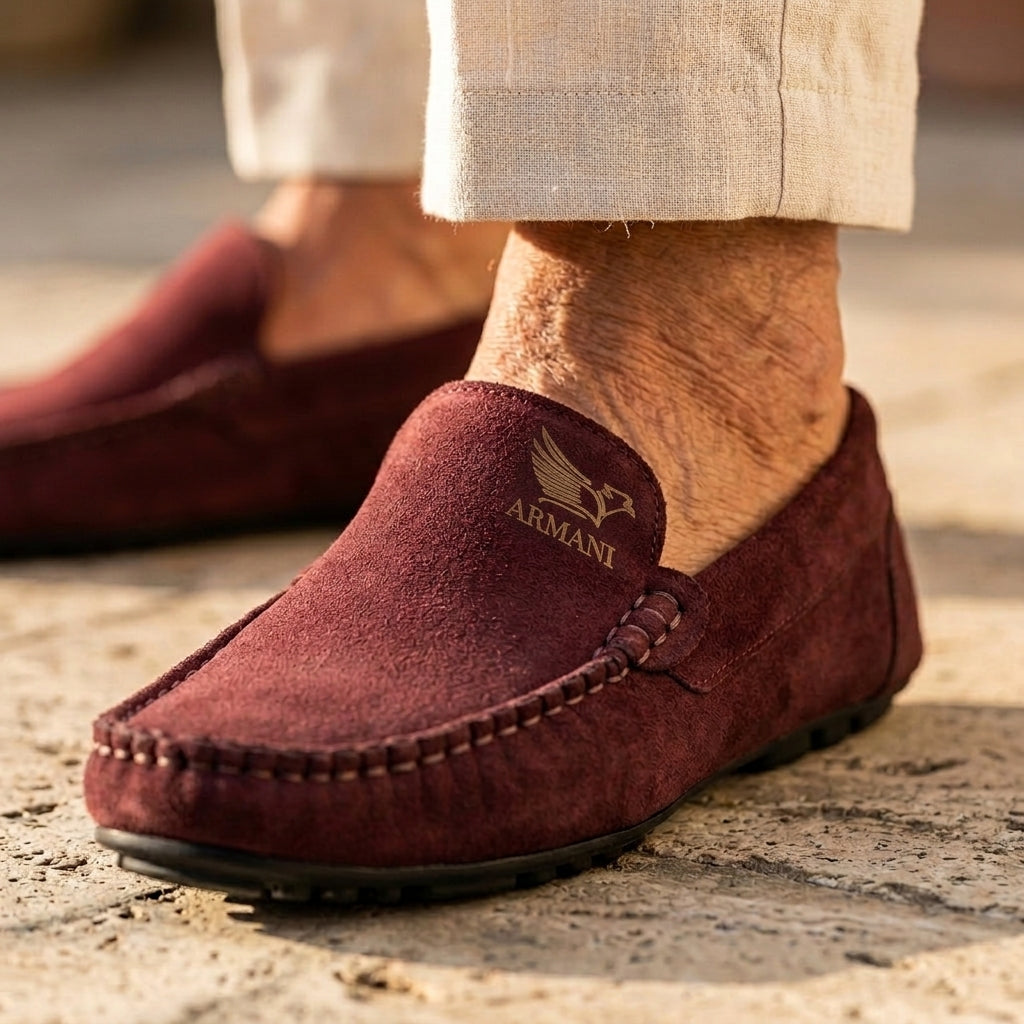 A-r-m-a-n-i Mocassin Grenat(متوفر في هذا اللون فقط )