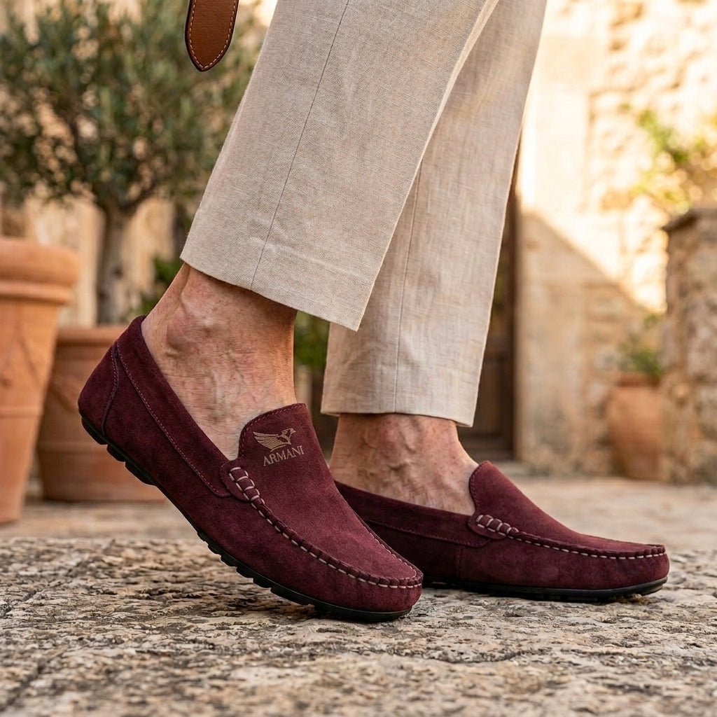 A-r-m-a-n-i Mocassin Grenat(متوفر في هذا اللون فقط )