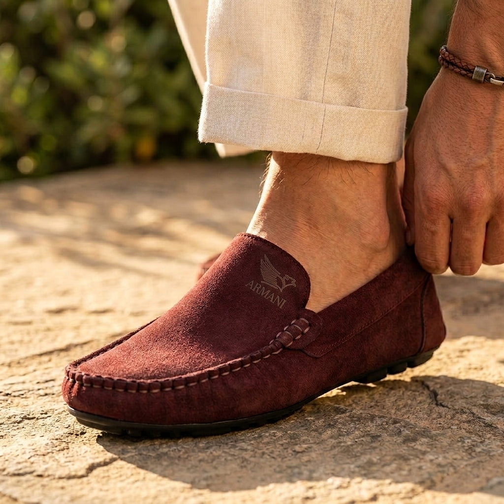 A-r-m-a-n-i Mocassin Grenat(متوفر في هذا اللون فقط )