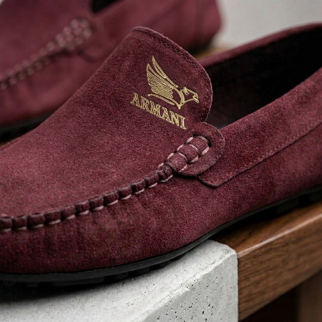 A-r-m-a-n-i Mocassin Grenat(متوفر في هذا اللون فقط )