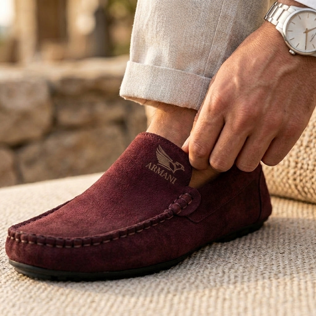 A-r-m-a-n-i Mocassin Grenat(متوفر في هذا اللون فقط )