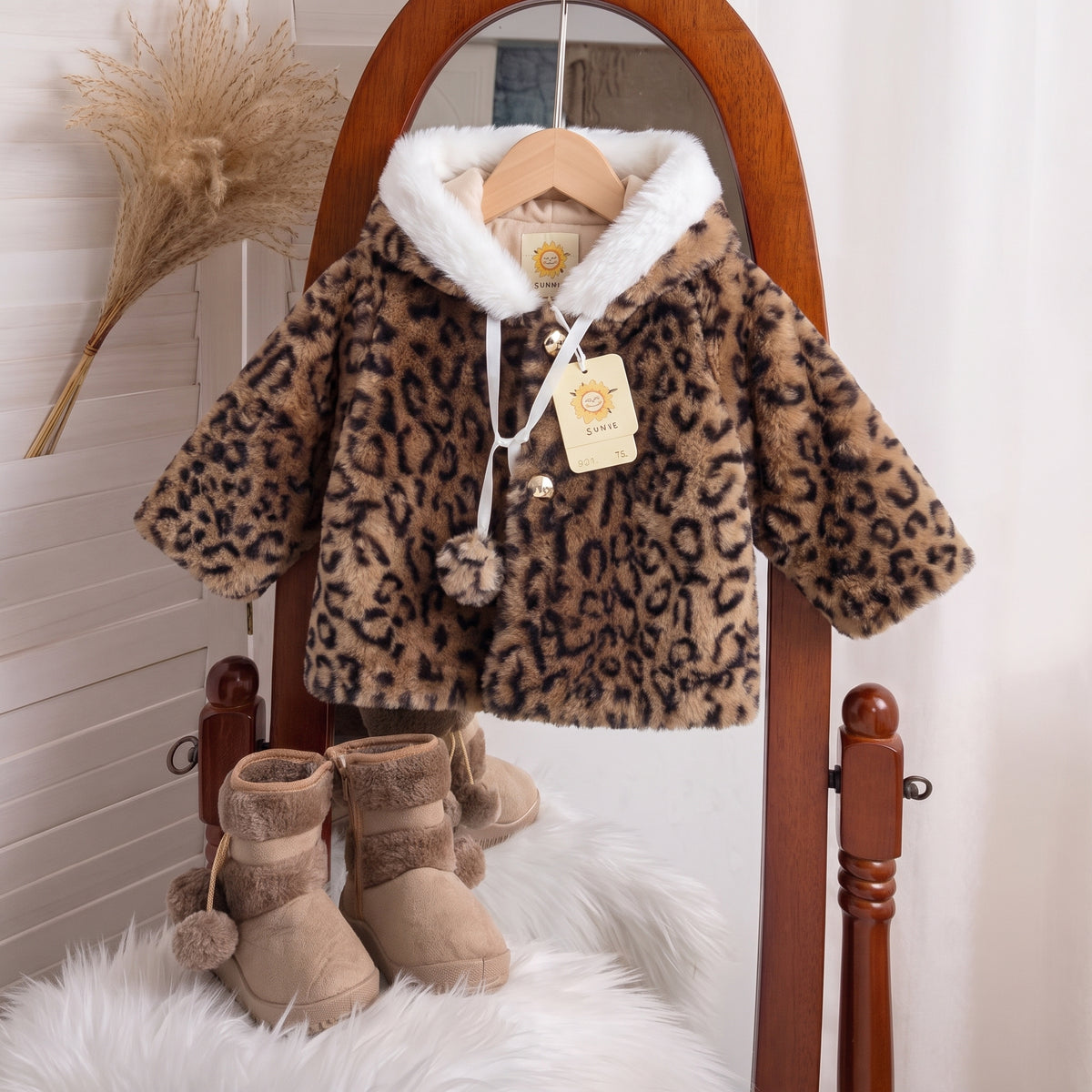 Poncho bébé teddy | Léopard