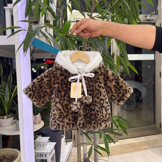 Poncho bébé fille Teddy |Leopard