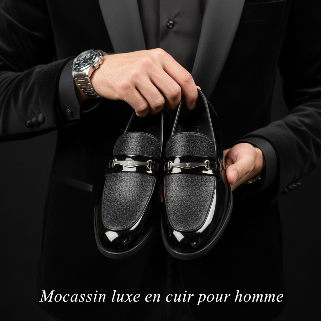 Mocassin luxe en cuir pour homme