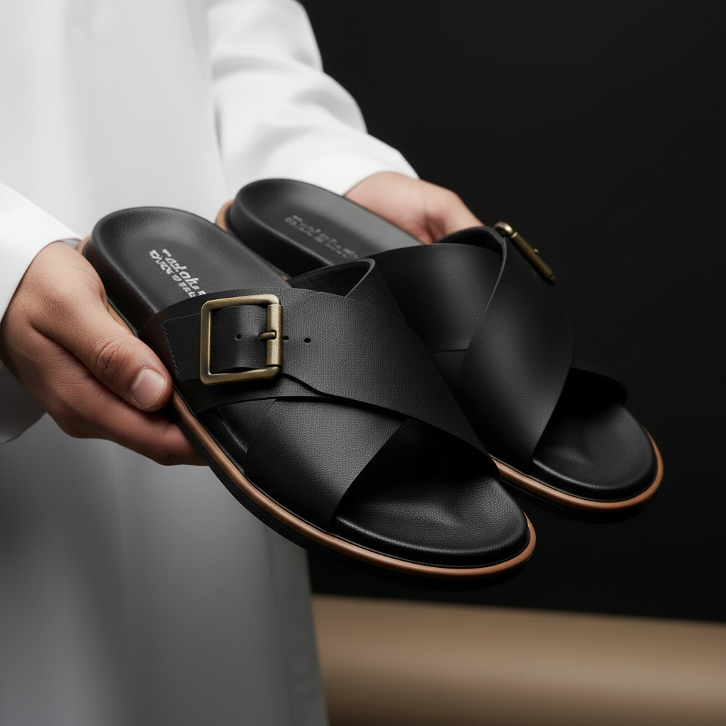 Alviro Slides Noir En Cuir