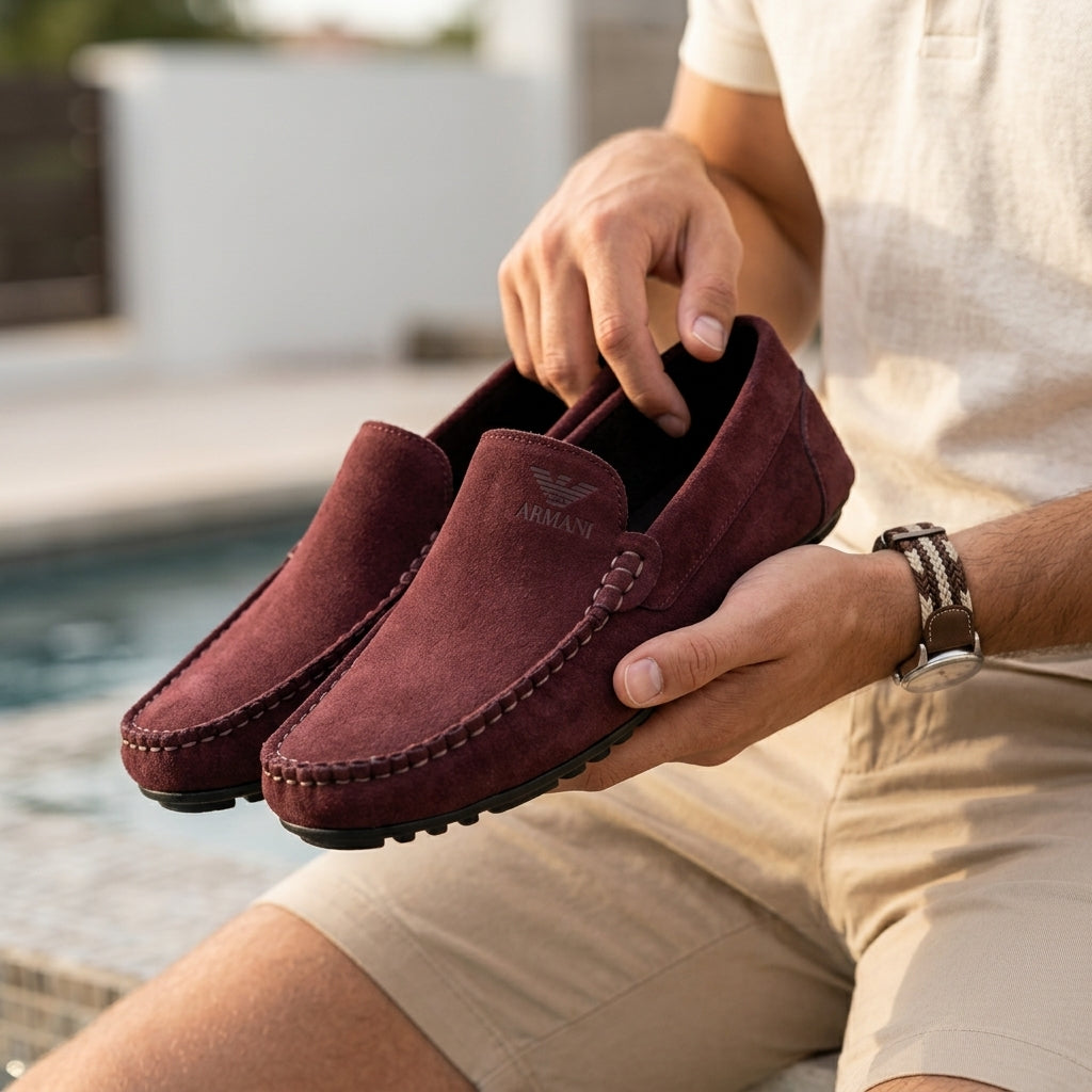 A-r-m-a-n-i Mocassin Grenat